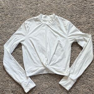 BuffBunny Classic White Long Sleeve Twist Tee